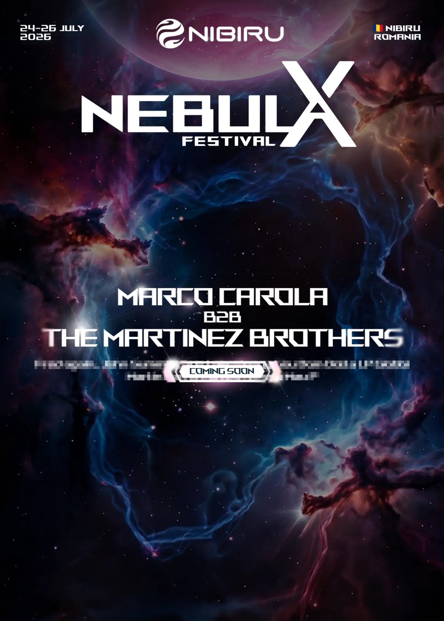 Nebula X Festival, 24-26 iulie 2026, Nibiru Arena Costinesti