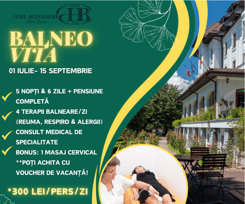Ofertă Balneo 2026 – Hotel Belvedere Govora